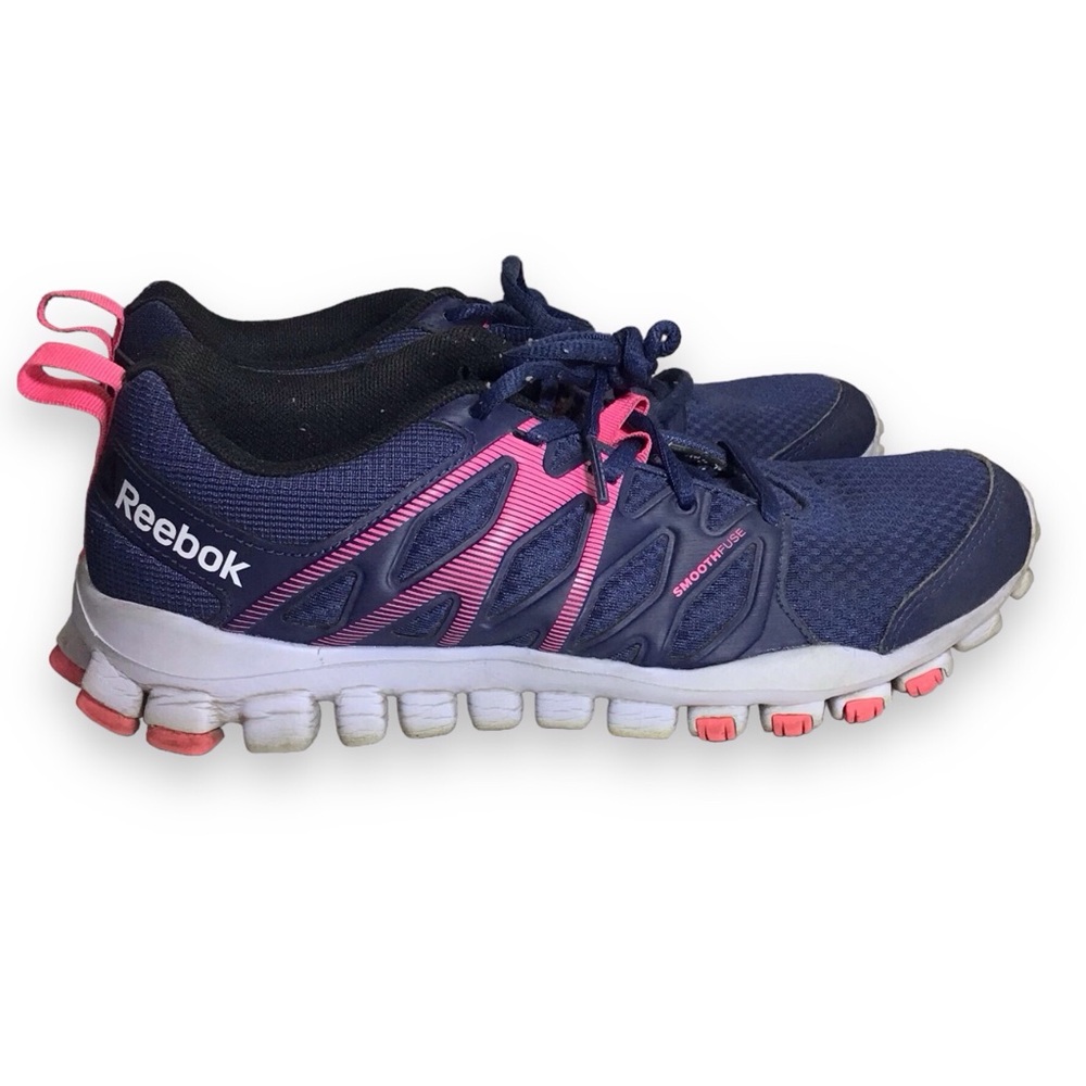Reebok Realflex Smooth Fuse Women’s Navy Pink Running Shoes 6.5